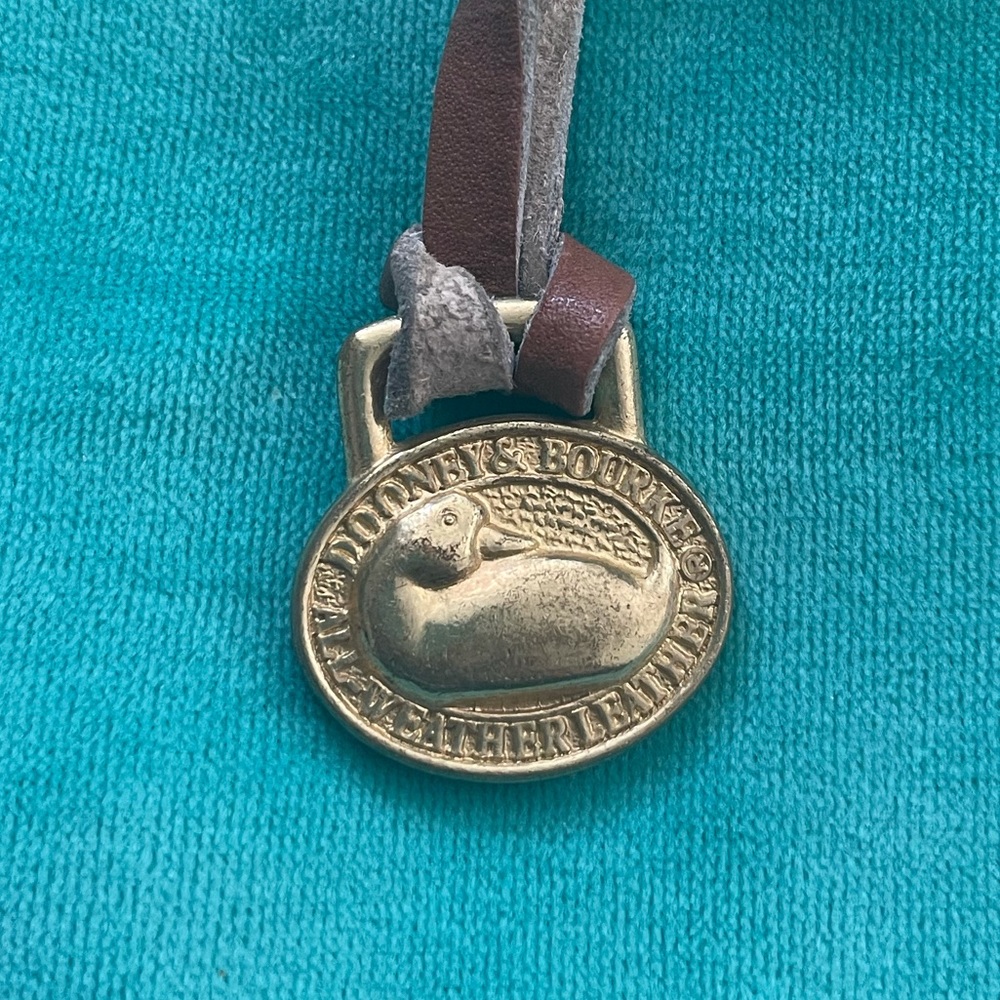 Dooney & Bourke vintage AWL brass key fob EUC